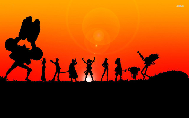 Group sunset robot person large free wallpaper - medium preview image