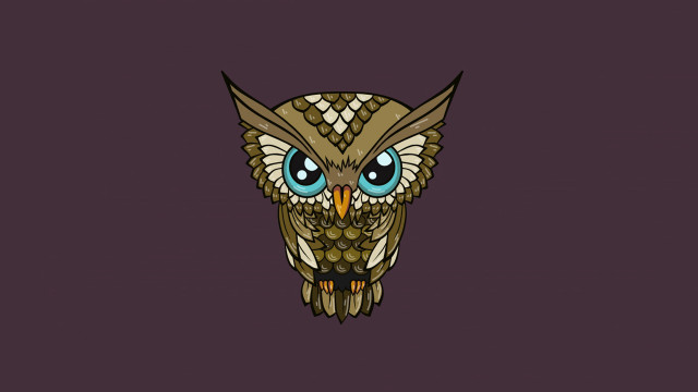 Owl blue eyes purple background free wallpaper - medium preview image