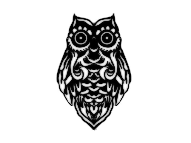 Owl large eyes pattern black free wallpaper - medium preview image