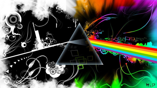 Dark side moon rainbow black free wallpaper - medium preview image