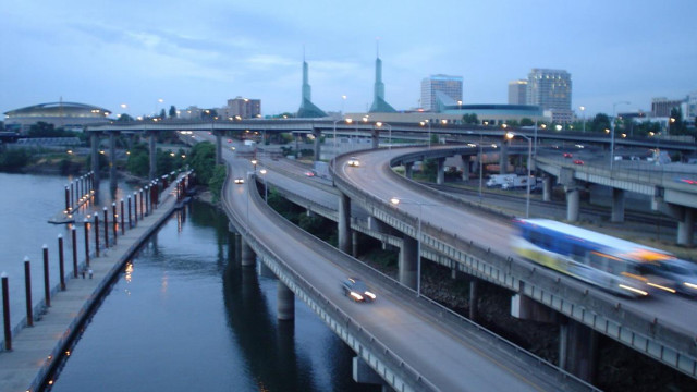 Train bridge river night city free wallpaper - medium preview image