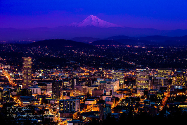 City night mountain purple sky free wallpaper - medium preview image
