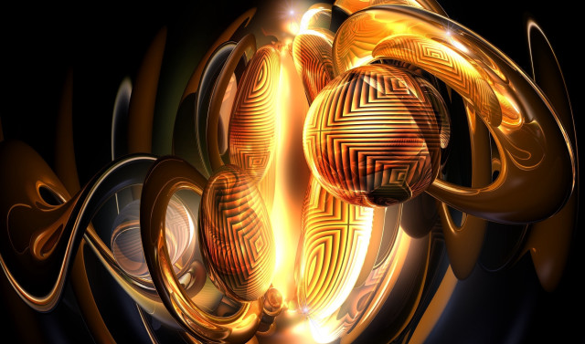Golden object black background design free wallpaper - medium preview image