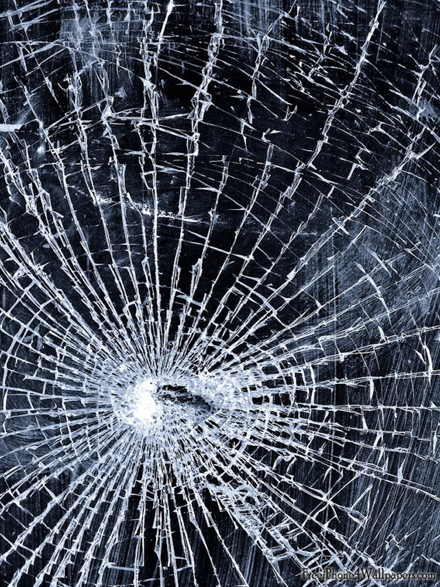 Cracked glass window hole black free wallpaper - medium preview image