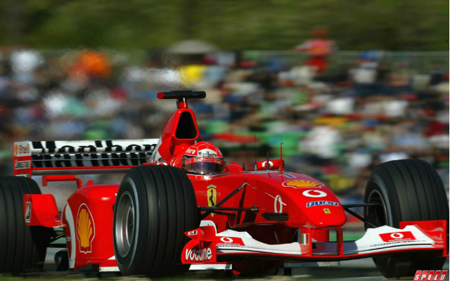 Red race car motion blur free wallpaper - medium preview image