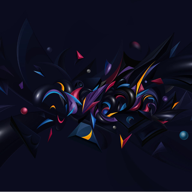 Colorful abstract design dark background #2 free wallpaper - medium preview image
