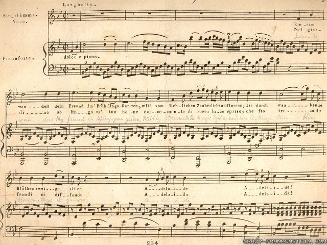 Sheet music fluxus kimono monstergirl free wallpaper - medium preview image