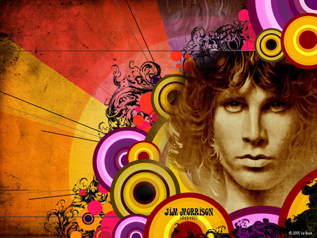 Man long hair colorful circles free wallpaper - medium preview image
