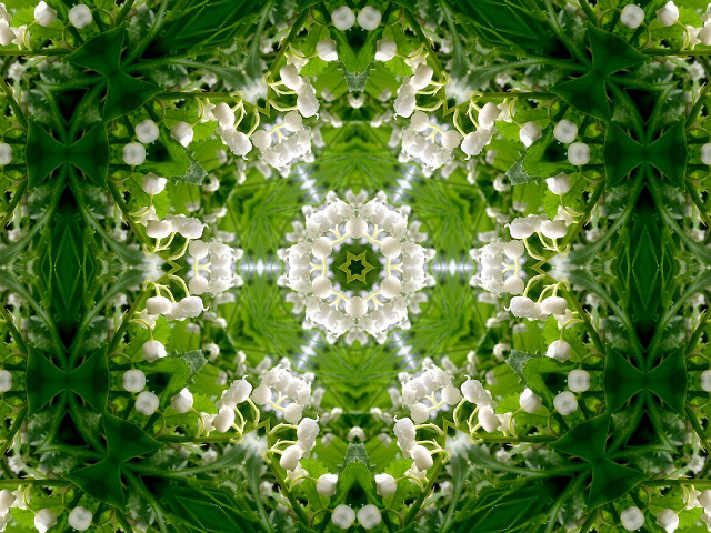 Green white flower mosaic christmas free wallpaper - medium preview image