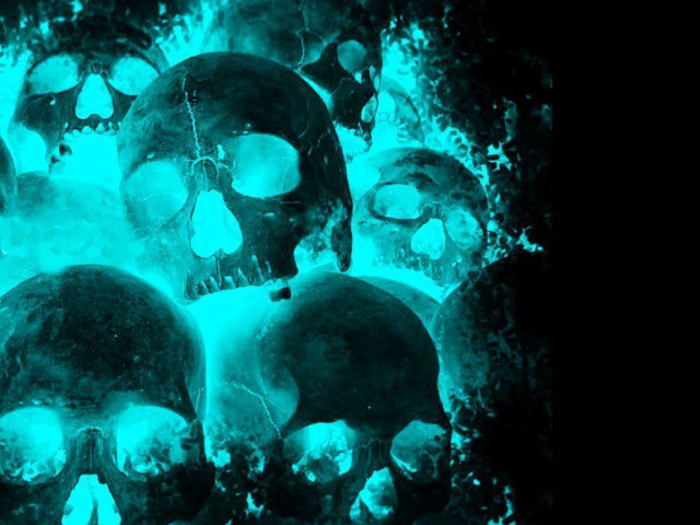 Skulls water black background blue free wallpaper - medium preview image