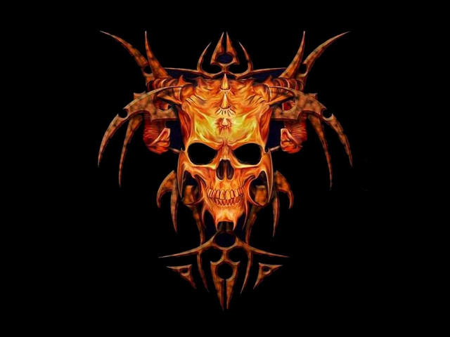 Skull horns wings dark background free wallpaper - medium preview image