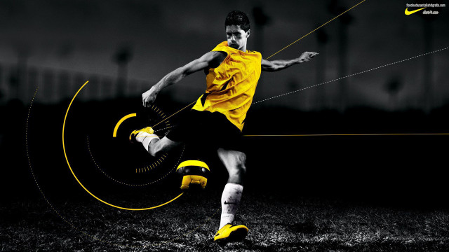 Man kicking soccer ball aurora free wallpaper - medium preview image