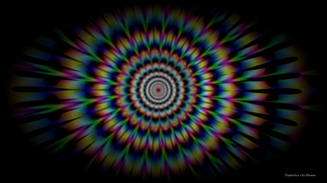 Psychedelic spiral black blue green free wallpaper - medium preview image