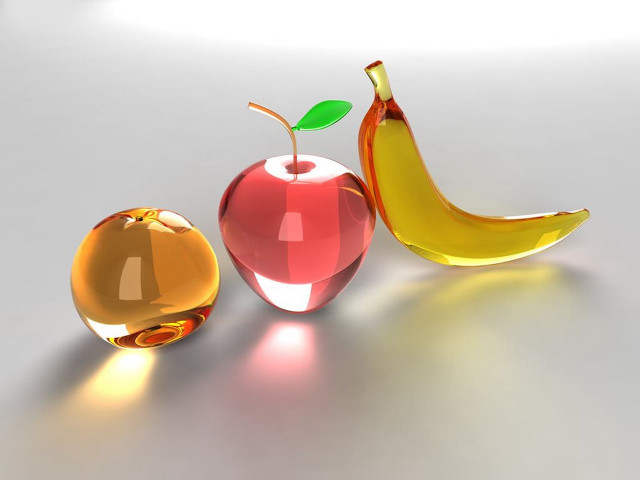 Apples banana table light shadow free wallpaper - medium preview image