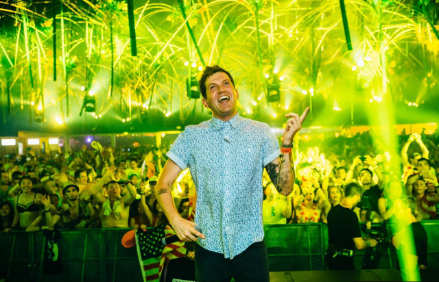 Man crowd concert fireworks green free wallpaper - medium preview image