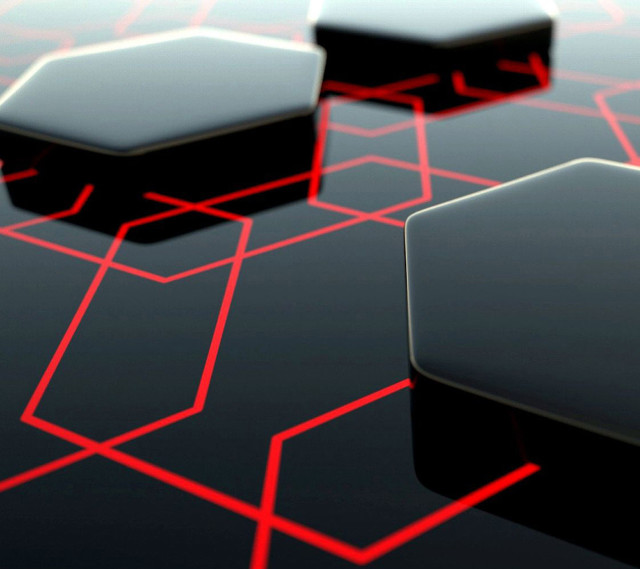 Black red hexagonal background shapes free wallpaper - medium preview image