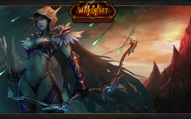 Woman bikini sword bow mountain free wallpaper - medium preview image