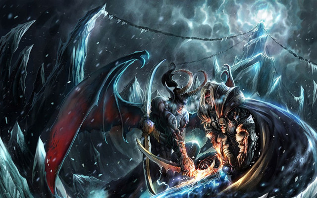 Man riding dragon ocean woman free wallpaper - medium preview image