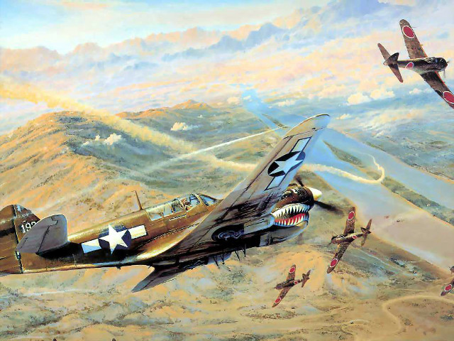 Fighter plane mountain range background free wallpaper - medium preview image