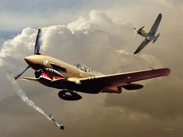 Plane shark flying sky wing free wallpaper - medium preview image