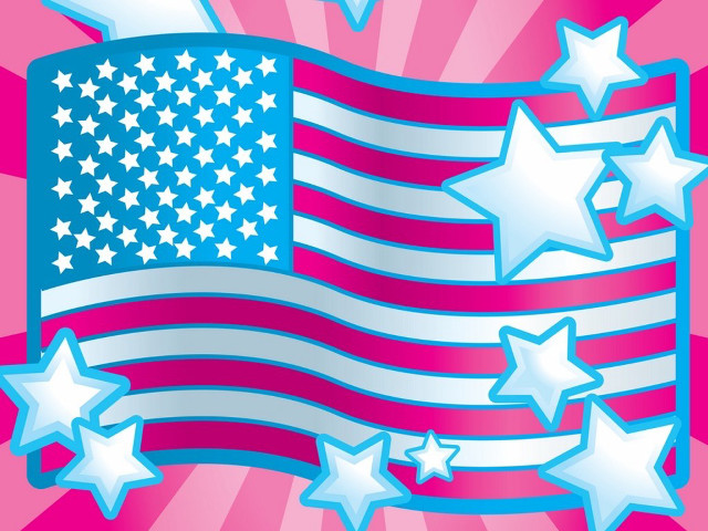 Flag stars pink background light free wallpaper - medium preview image