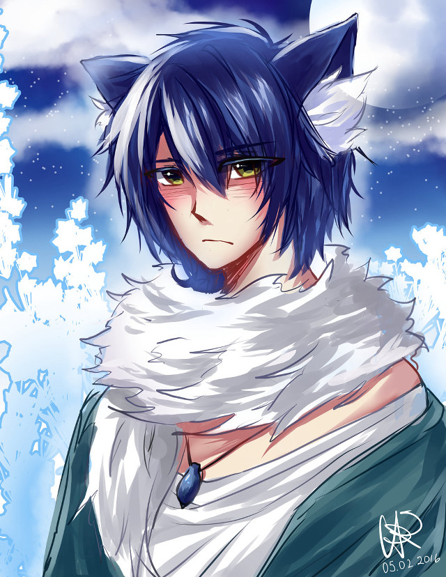 Anime cat head scarf character free wallpaper - medium preview image