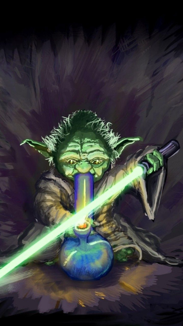 Yoda holding glowing light sabers free wallpaper - medium preview image