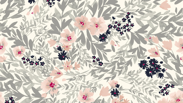 Floral pink grey flowers white free wallpaper - medium preview image