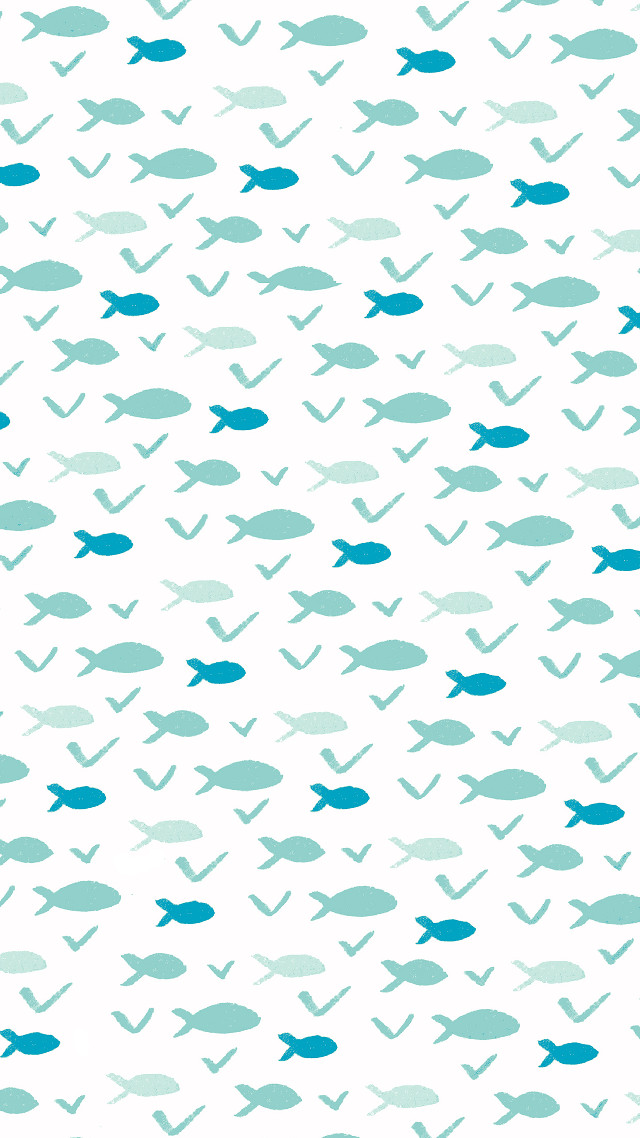 Fish pattern white background blue free wallpaper - medium preview image