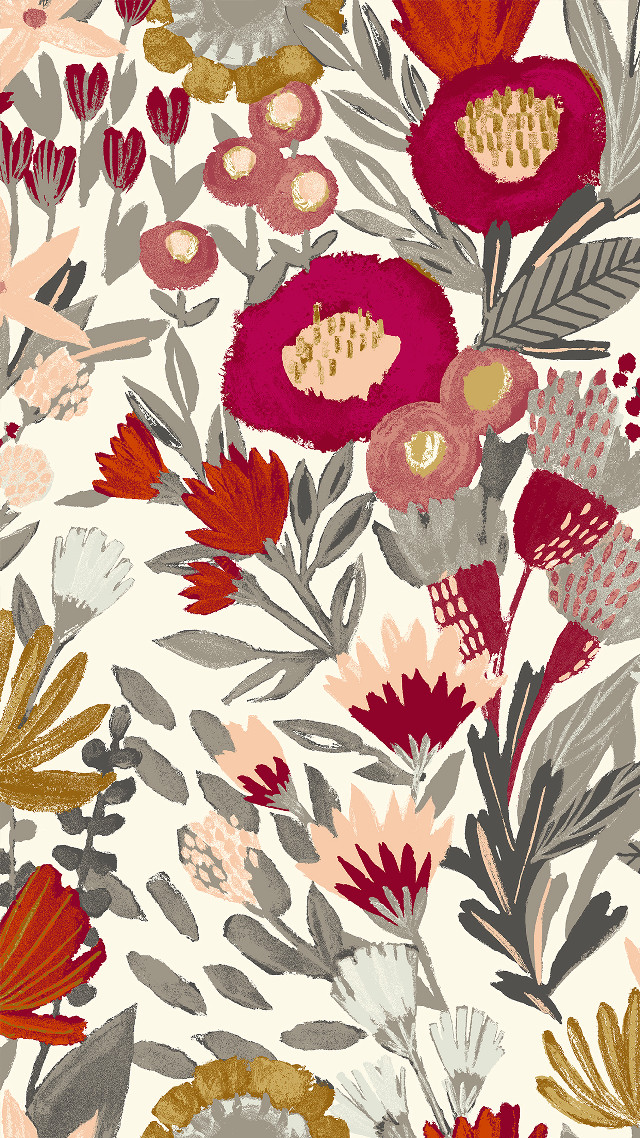 Floral red pattern design image free wallpaper - medium preview image