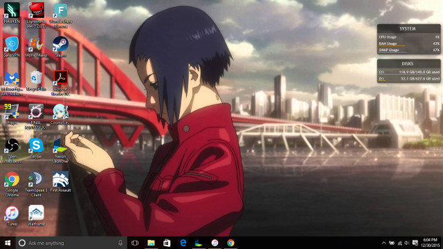 Anime character cellphone cityscape red free wallpaper - medium preview image