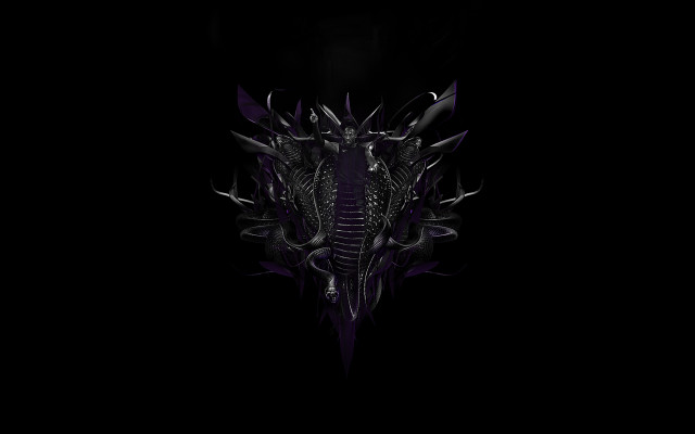 Black purple dragon head spikes free wallpaper - medium preview image