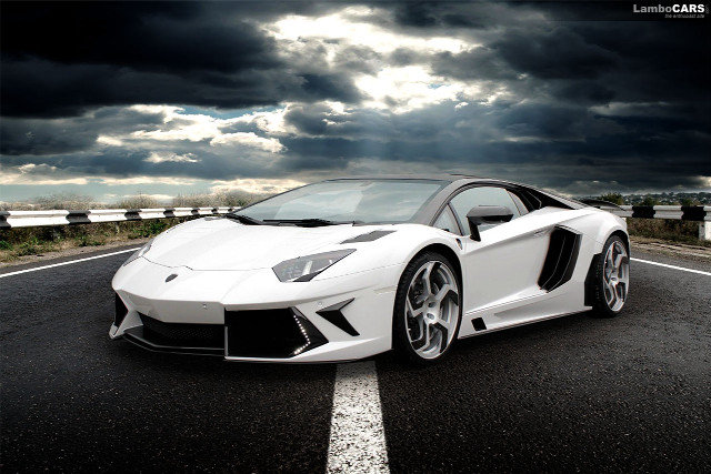 White sports car cloudy sky #12 free wallpaper - medium preview image