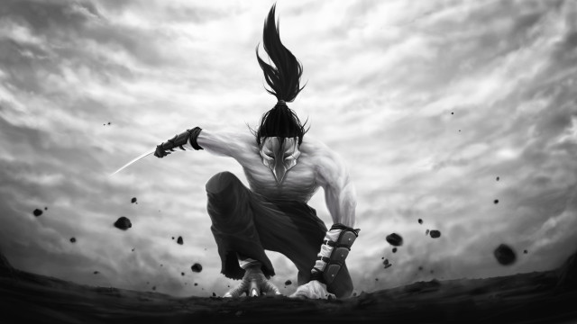 Man sword sky clouds black free wallpaper - medium preview image