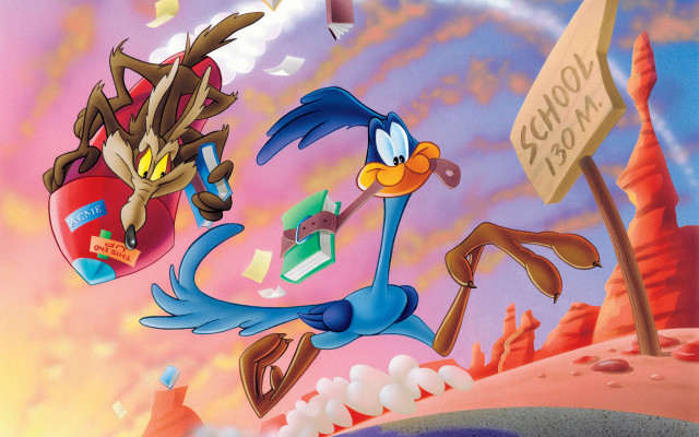 Cartoon bird flying goodbye boss free wallpaper - medium preview image