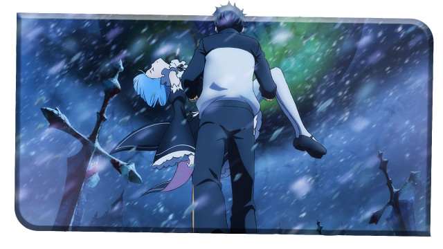 Man woman walking snow forest free wallpaper - medium preview image