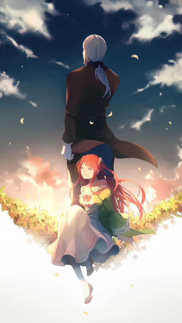 Couple people snow clouds background free wallpaper - medium preview image