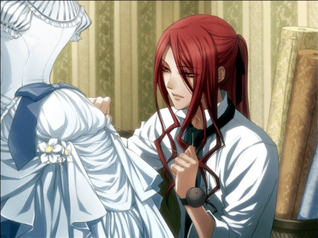 Woman red hair man white free wallpaper - medium preview image