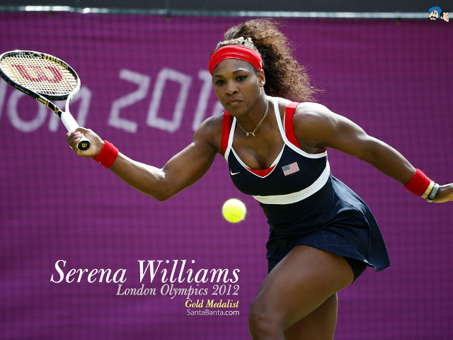 Woman swinging tennis racket ball #2 free wallpaper - medium preview image