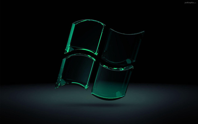 Green glass holography dark room free wallpaper - medium preview image