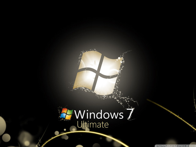 Black background windows7 logo gold #3 free wallpaper - medium preview image