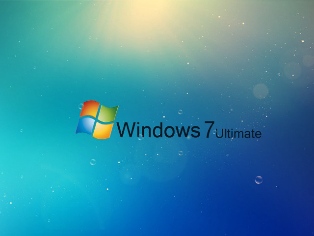 Blue windows 7 ultimate logo free wallpaper - medium preview image