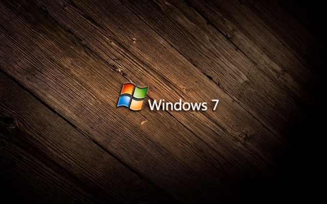 Wooden windows7 logo centered computer free wallpaper - medium preview image