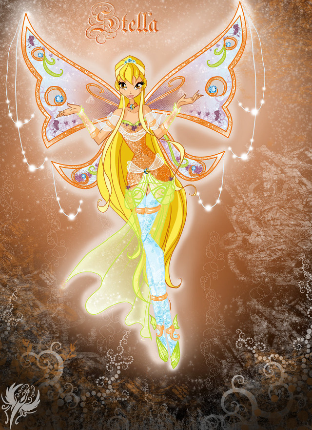 Fairy yellow dress wings brown free wallpaper - medium preview image