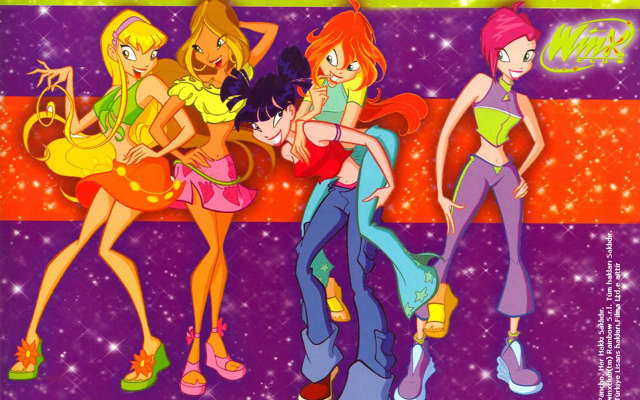 Cartoon characters purple background stars #2 free wallpaper - medium preview image