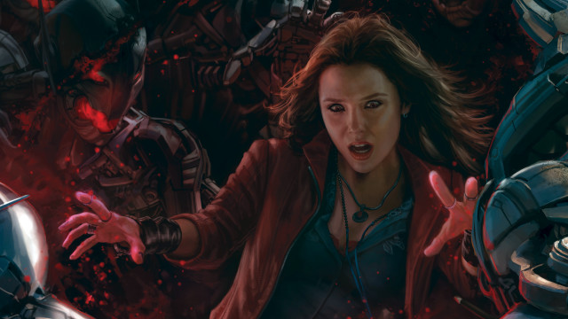 Woman red jacket demonic creatures free wallpaper - medium preview image