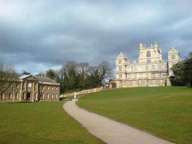 Large building walkway cloudy sky #2 free wallpaper - medium preview image