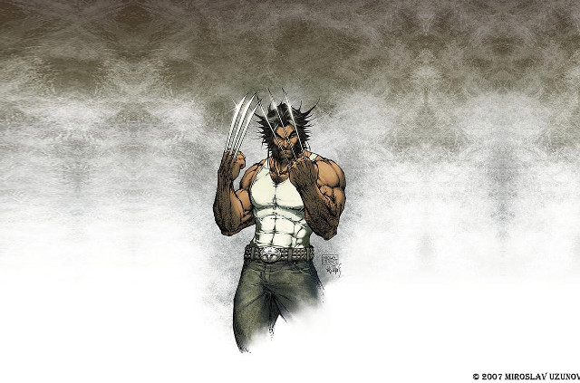 Wolverine drawing white shirt black free wallpaper - medium preview image