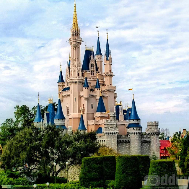 Castle clock trees blue sky free wallpaper - medium preview image