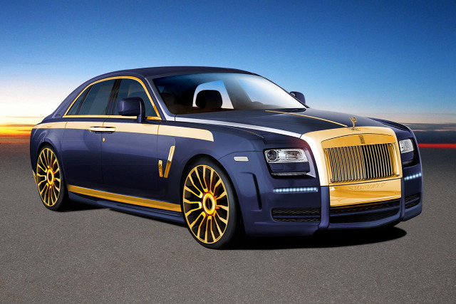 Blue yellow car sunset background free wallpaper - medium preview image